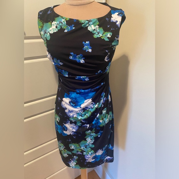 Ralph Lauren Black Floral Print Dress - Picture 1 of 7